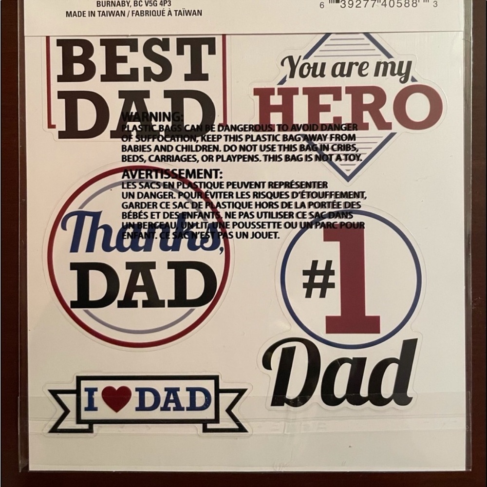 Clear Dad Stickers DIY Personalize Gift For Dads